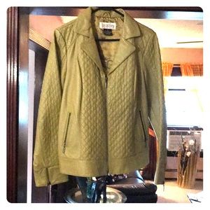 lime green leather jacket